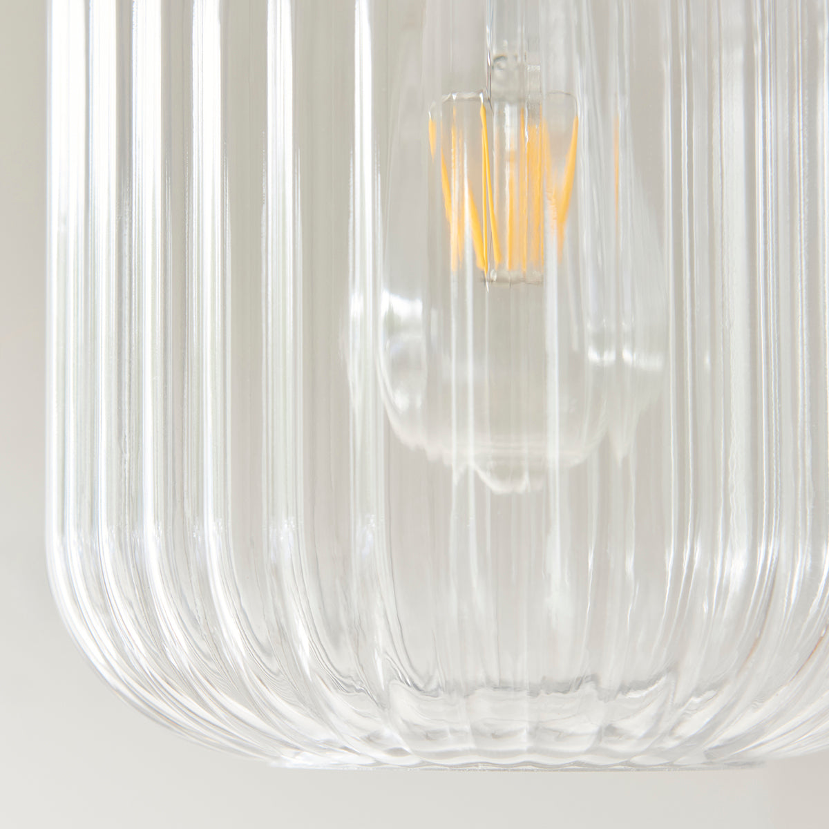 Natural Travertine, Vintage Brass & Clear Ribbed Glass