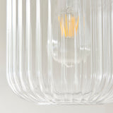 White Volakas Marble, Vintage Brass & Clear Ribbed Glass