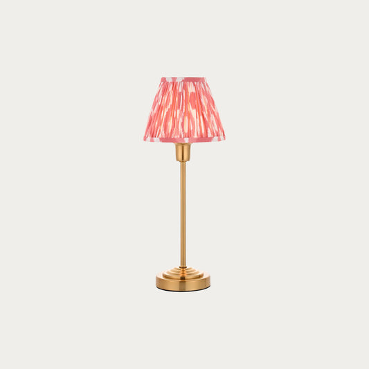 Vintage Brass Finish & Coral Pink Fabric