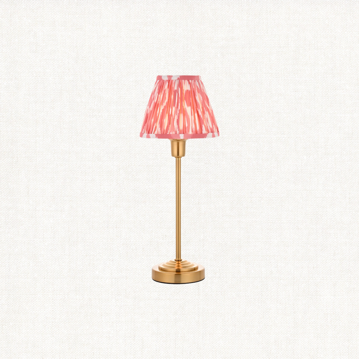 Vintage Brass Finish & Coral Pink Fabric