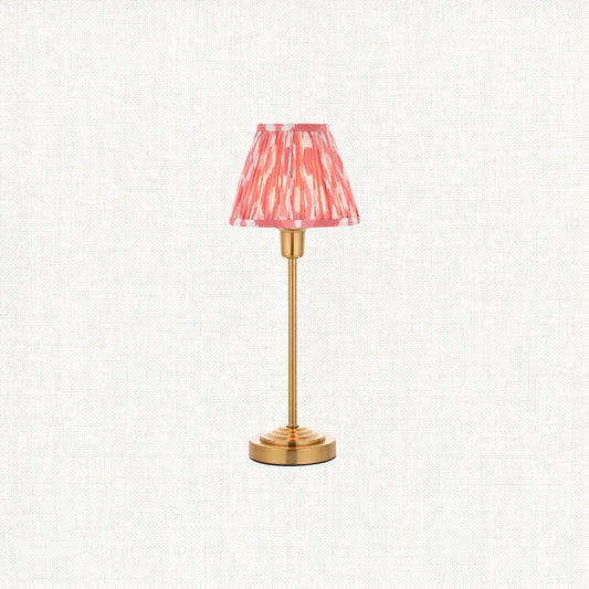 Vintage Brass Finish & Coral Pink Fabric