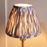 Vintage Brass Finish & Pearl Grey Fabric