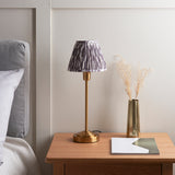 Vintage Brass Finish & Pearl Grey Fabric