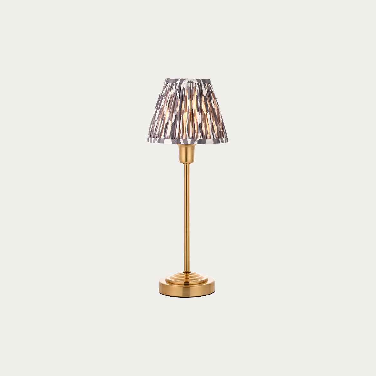 Vintage Brass Finish & Pearl Grey Fabric