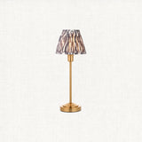 Vintage Brass Finish & Pearl Grey Fabric
