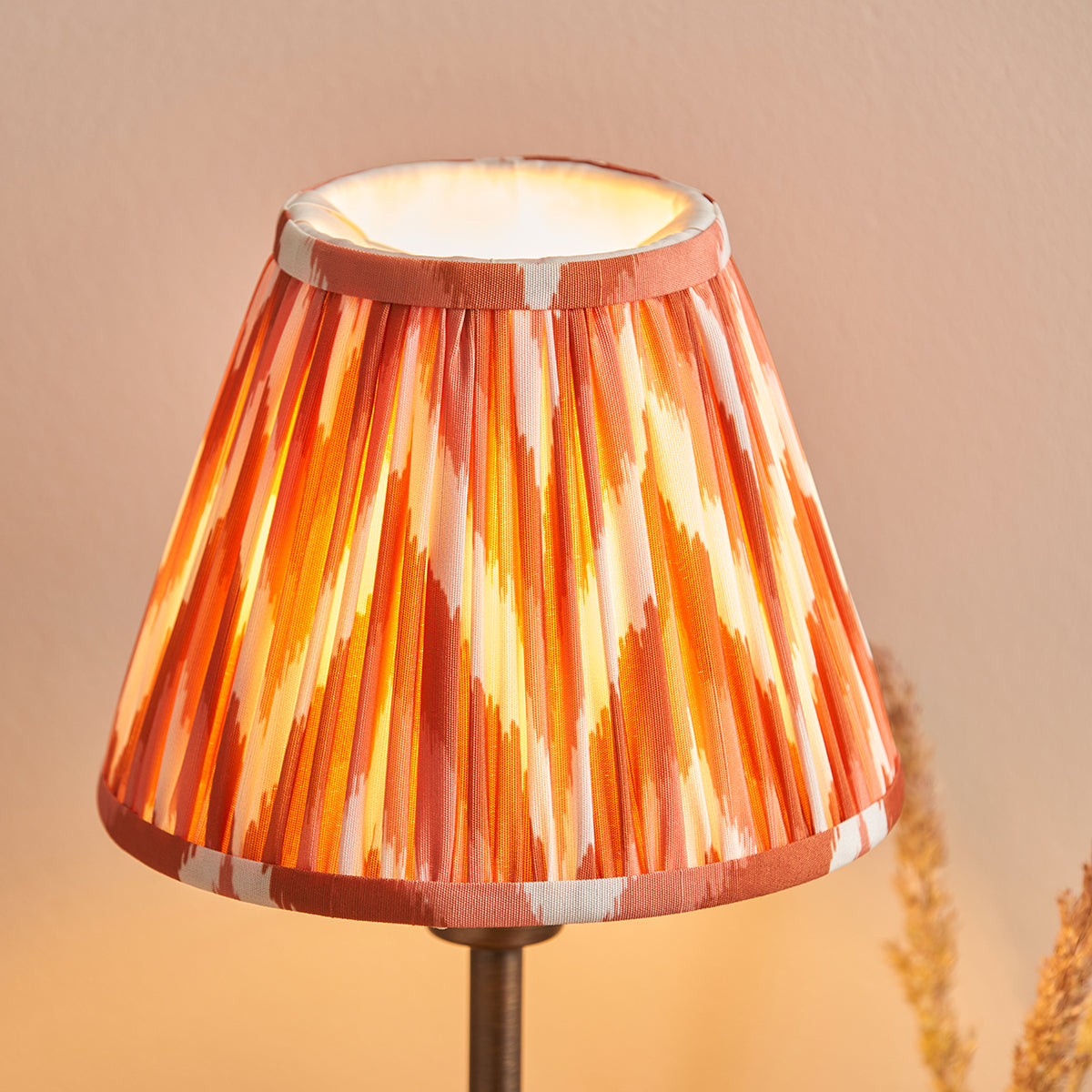 Antique Bronze Plate & Apricot Orange Fabric