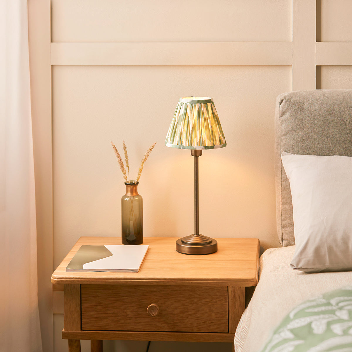 Antique Bronze Plate & Cotswold Green Fabric