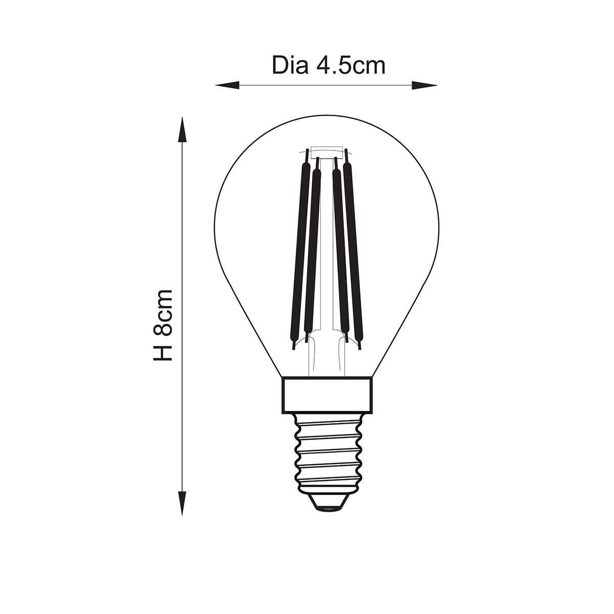 E14 LED Filament Golf Non-dimmable