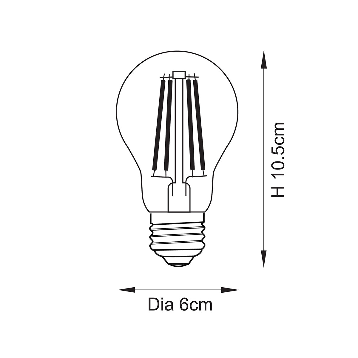 E27 LED Filament GLS Non-dimmable