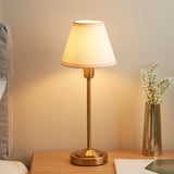 Vintage brass finish & vintage white fabric