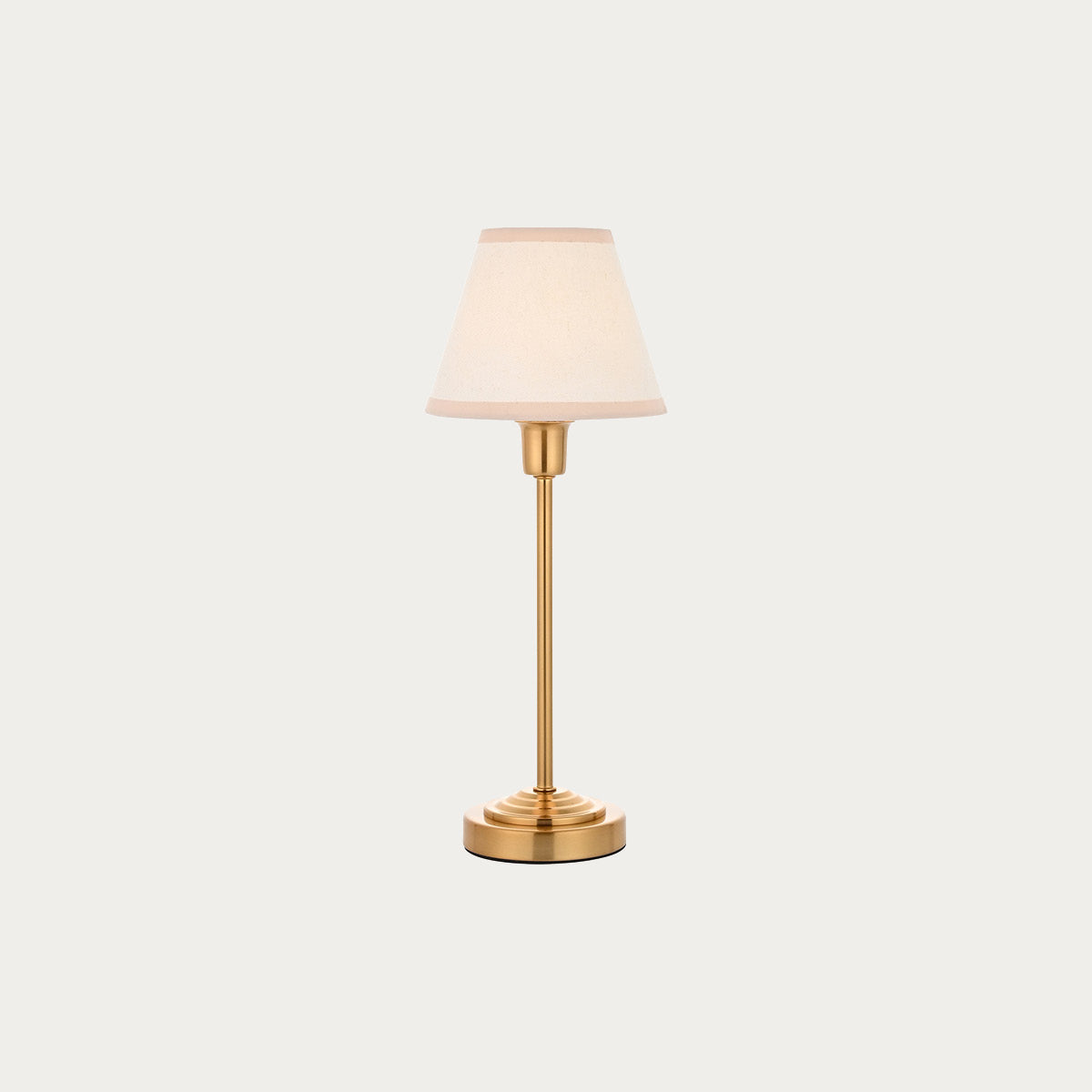 Vintage brass finish & vintage white fabric