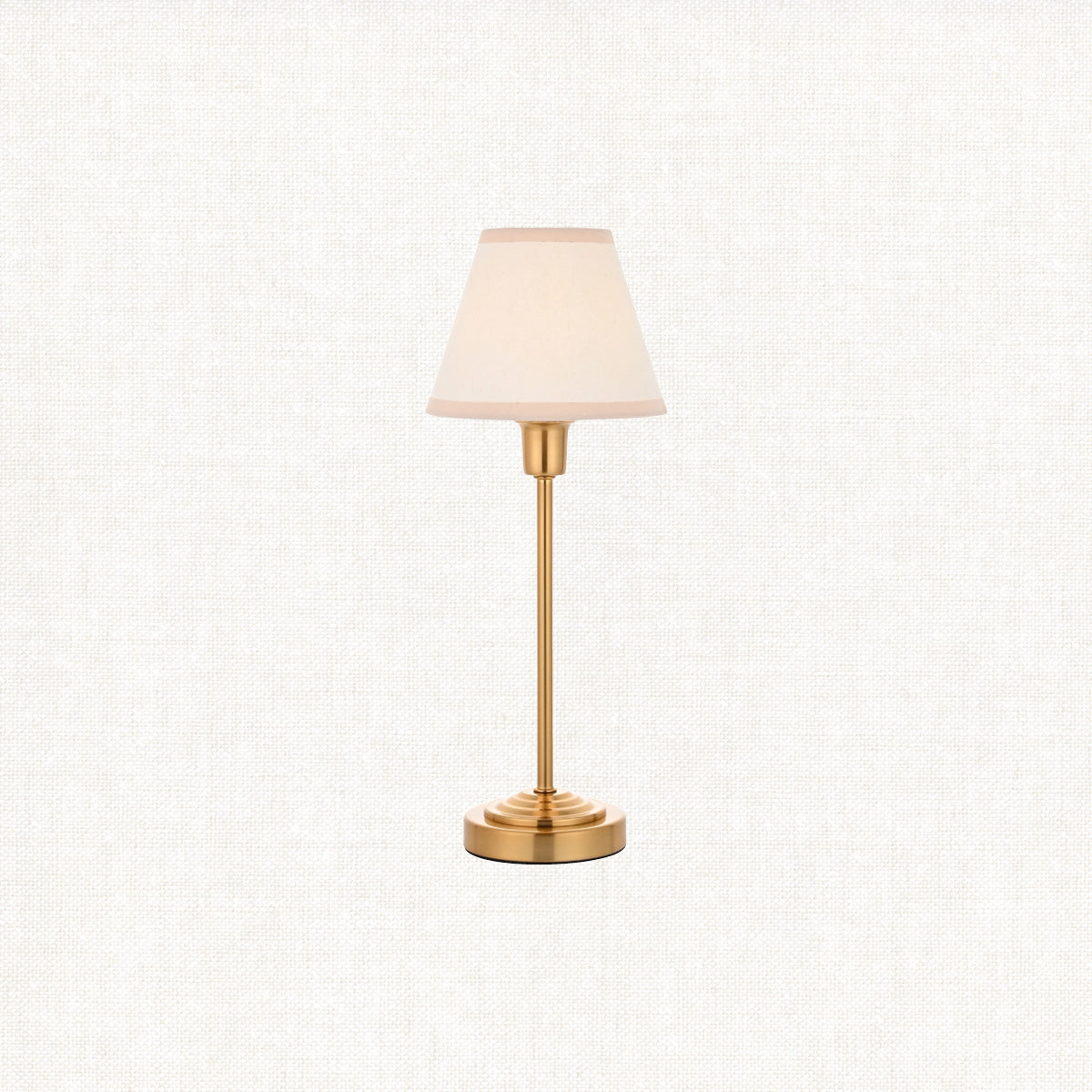 Vintage brass finish & vintage white fabric