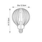 E27 Ribb Globe 125mm Dia - 2 pack