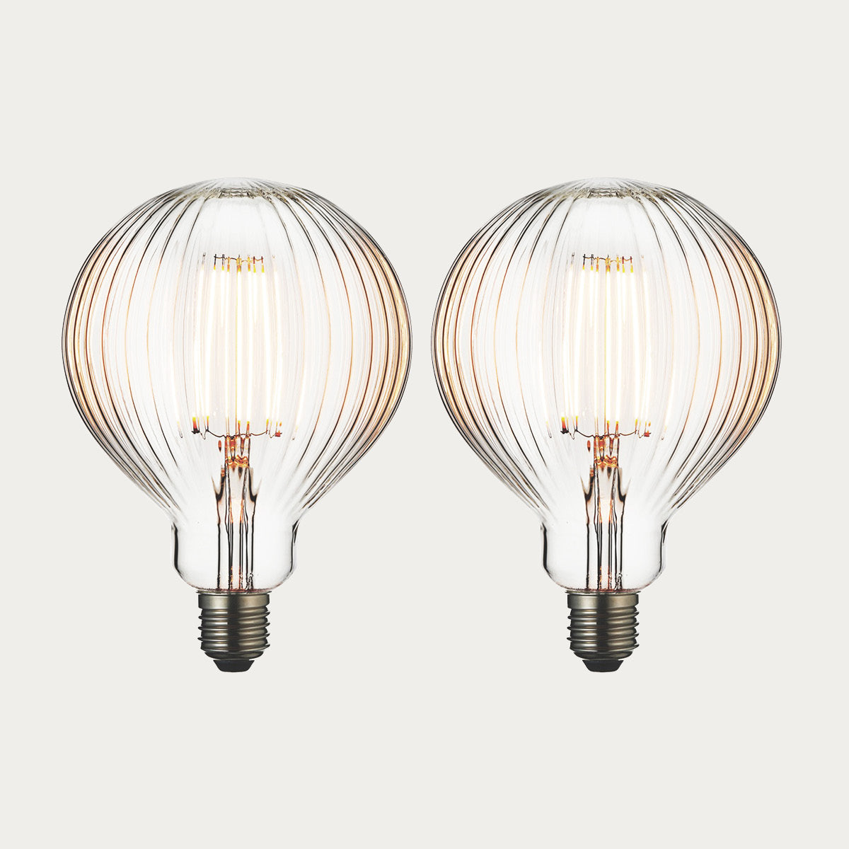 E27 Ribb Globe 125mm Dia - 2 pack
