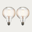 E27 Ribb Globe 125mm Dia - 2 pack