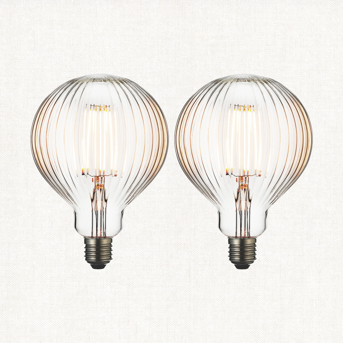 E27 Ribb Globe 125mm Dia - 2 pack