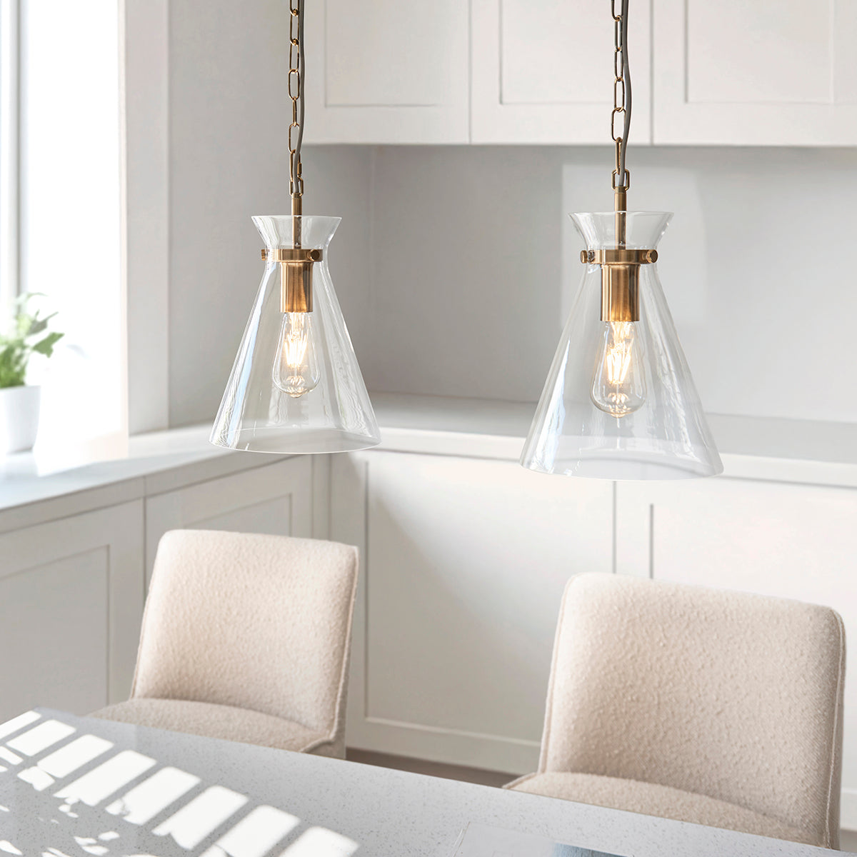 Harper Single Pendant Light in Brushed Aged Brass