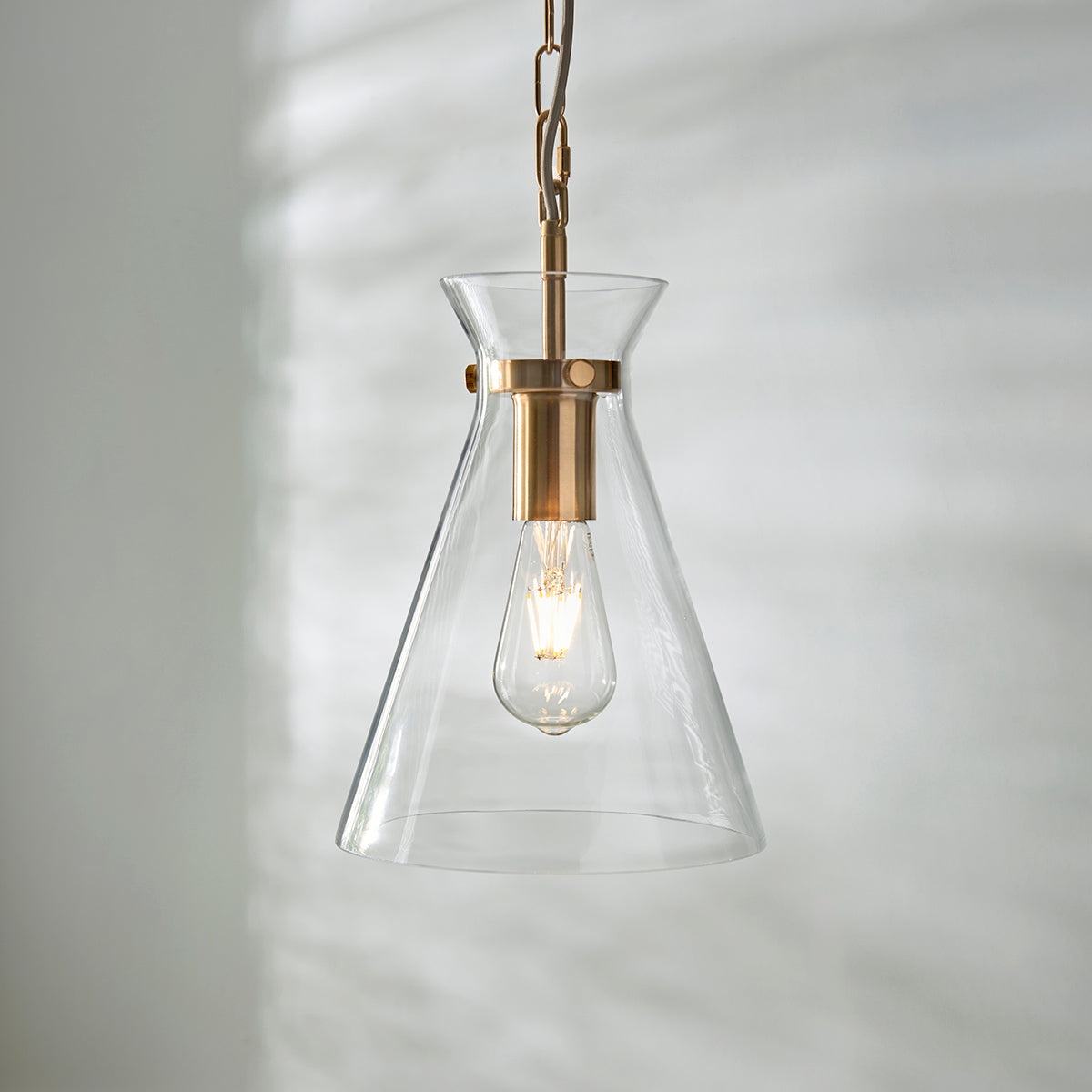 Harper Single Pendant Light in Brushed Aged Brass