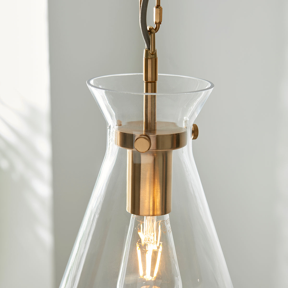 Harper Single Pendant Light in Brushed Aged Brass