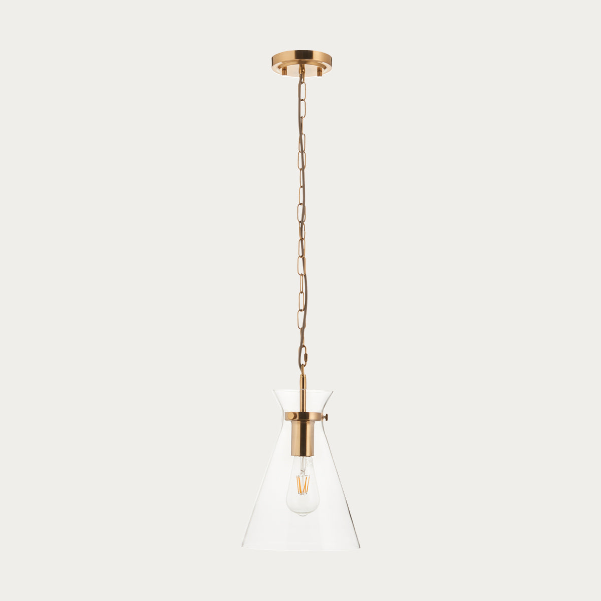 Harper Single Pendant Light in Brushed Aged Brass