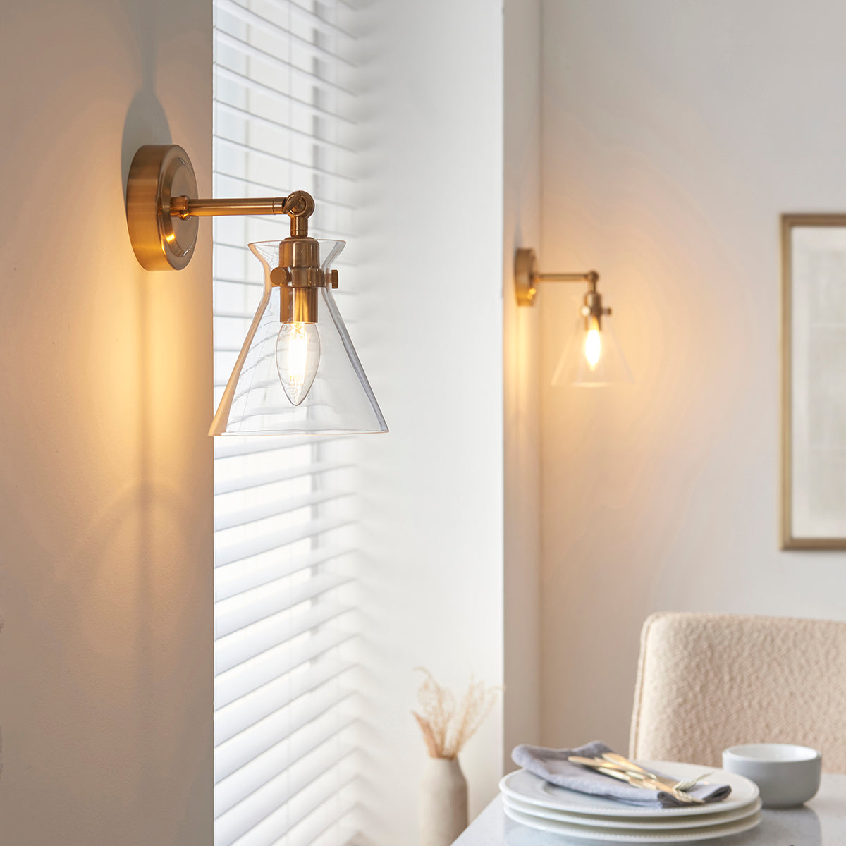 Harper Wall Light in Brushed Aged Brass
