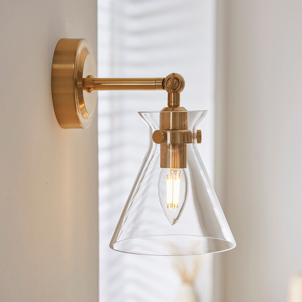 Harper Wall Light in Brushed Aged Brass