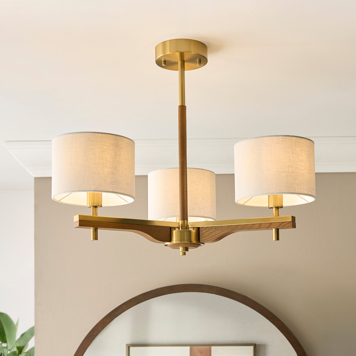 Horace Semi Flush Light in Brushed Aged Brass