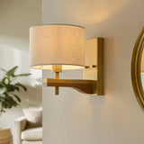 Horace Wall Light in Brushed Aged Brass Plate
