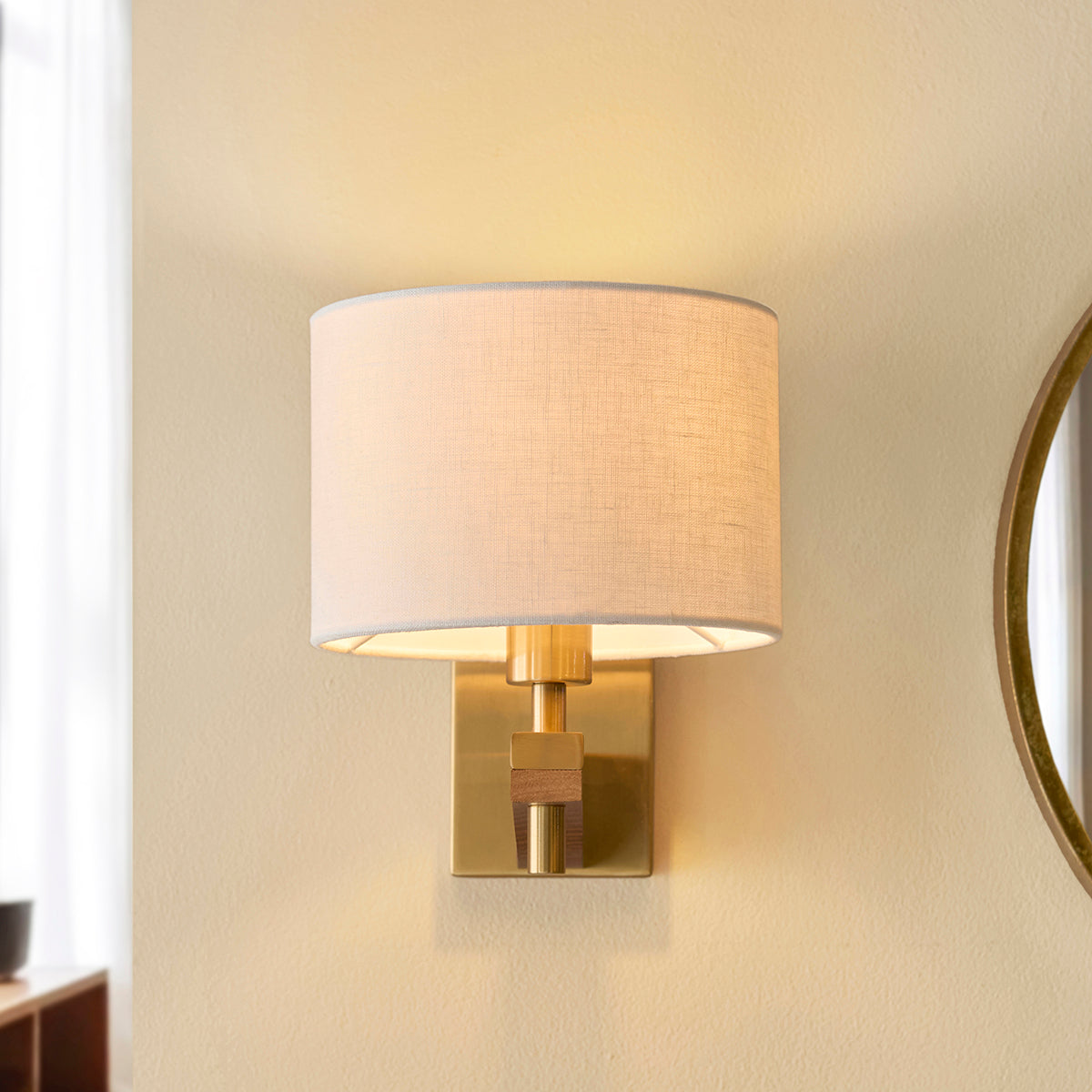 Horace Wall Light in Brushed Aged Brass Plate