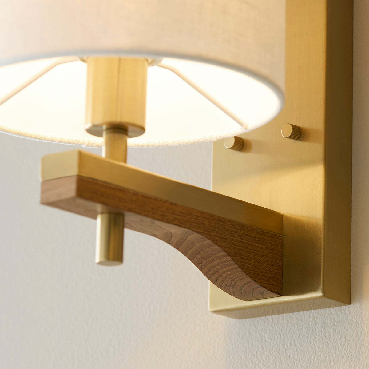 Horace Wall Light in Brushed Aged Brass Plate