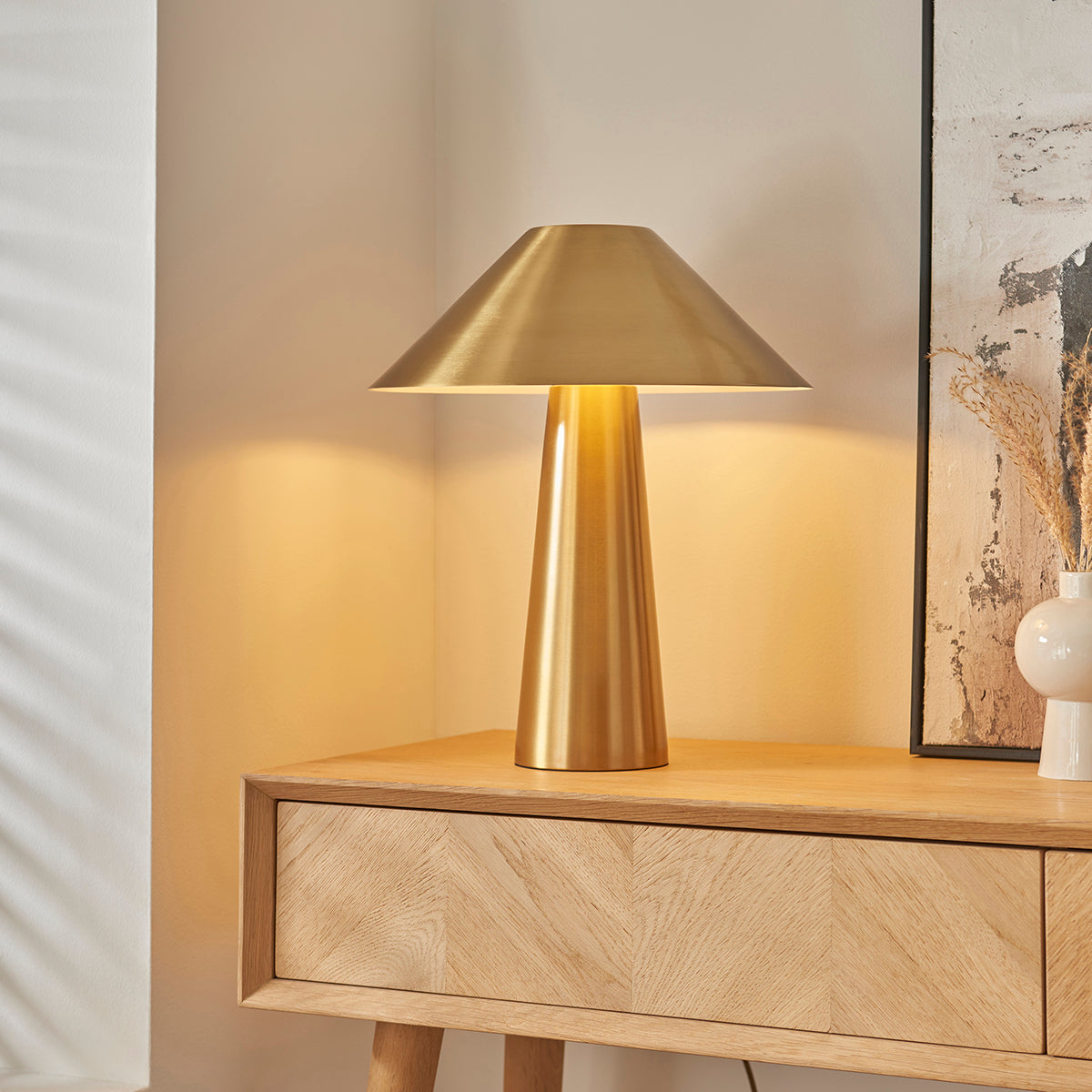 Emilee Table Light in Brushed Aged Brass Plate