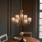 Rosalie 9-Light Tiered Chandelier in Antique Brass