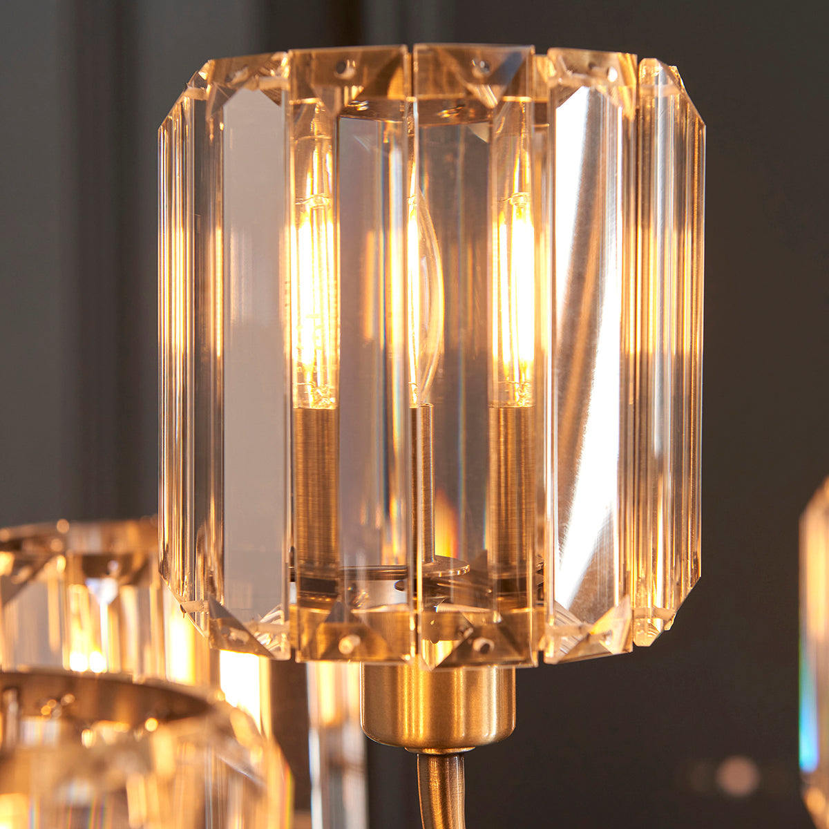 Rosalie 9-Light Tiered Chandelier in Antique Brass