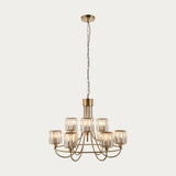 Rosalie 9-Light Tiered Chandelier in Antique Brass