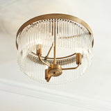 Colmn 3-Light Semi Flush Light in Warm Antique Brass