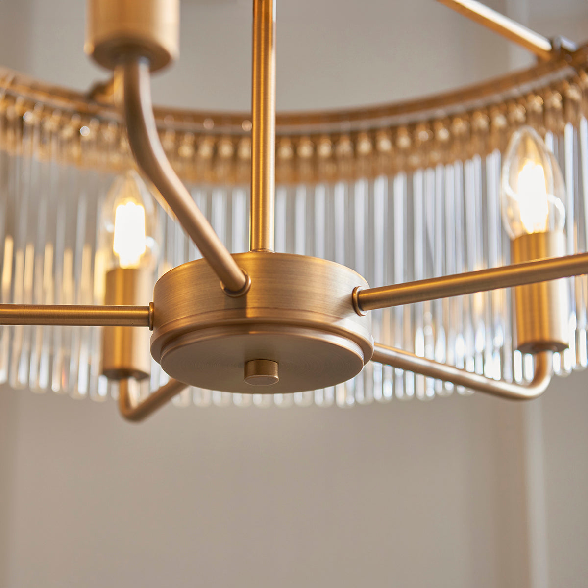 Colmn 5-Light Pendant Light in Warm Antique Brass