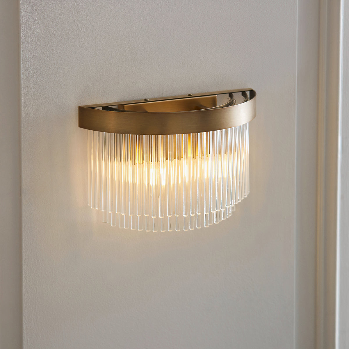 Colmn 2-Light Wall Light in Warm Antique Brass