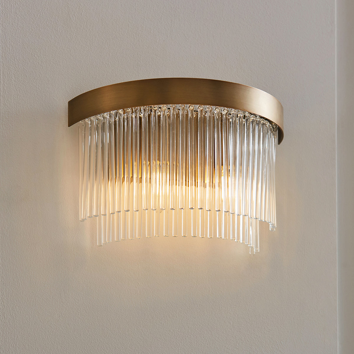 Colmn 2-Light Wall Light in Warm Antique Brass