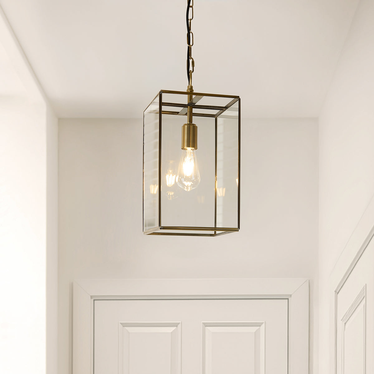 Brice Single Grand Pendant Light in Antique Brass