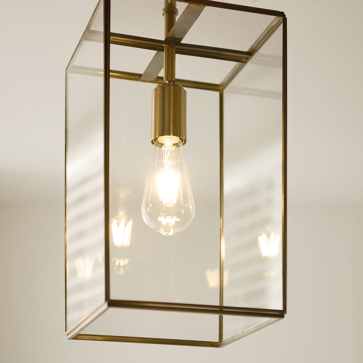 Brice Single Grand Pendant Light in Antique Brass