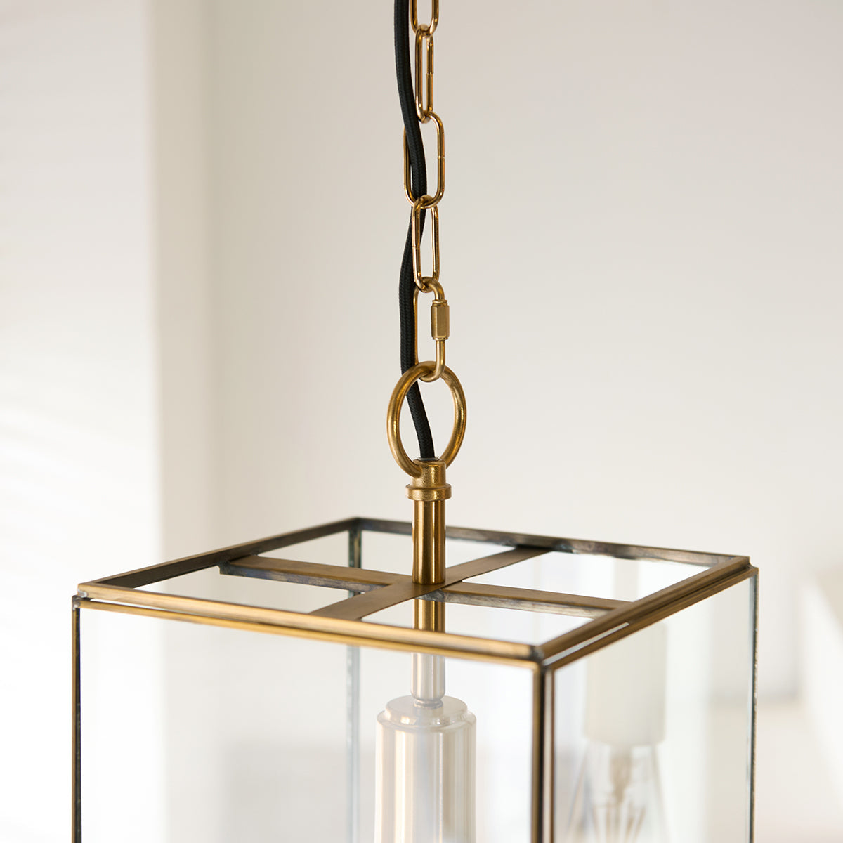Brice Single Grand Pendant Light in Antique Brass