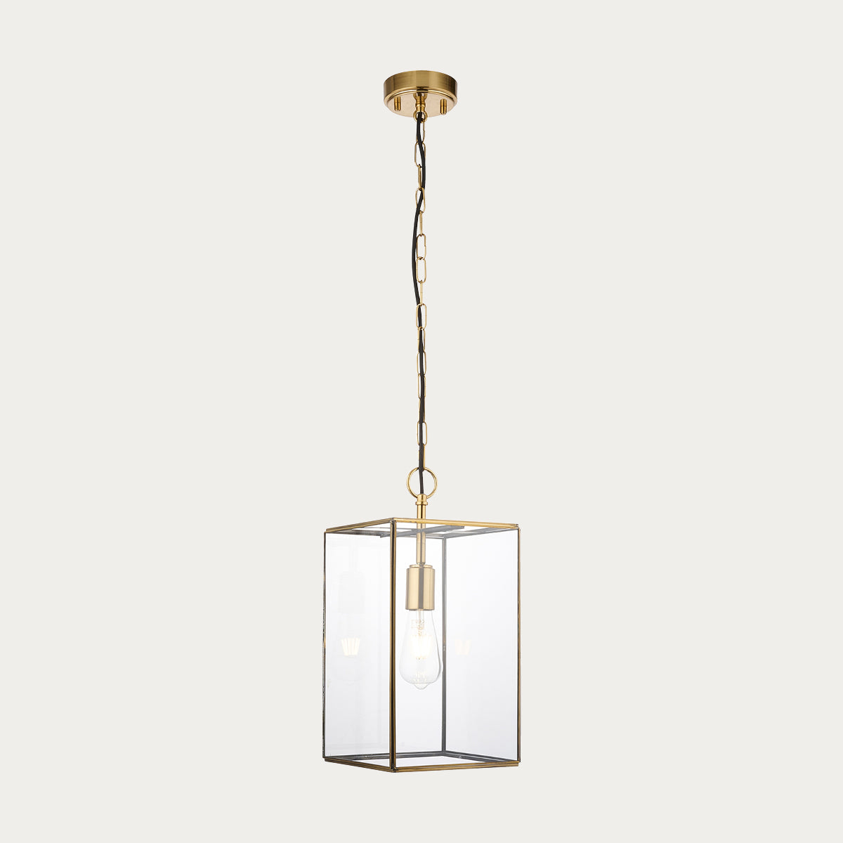 Brice Single Grand Pendant Light in Antique Brass