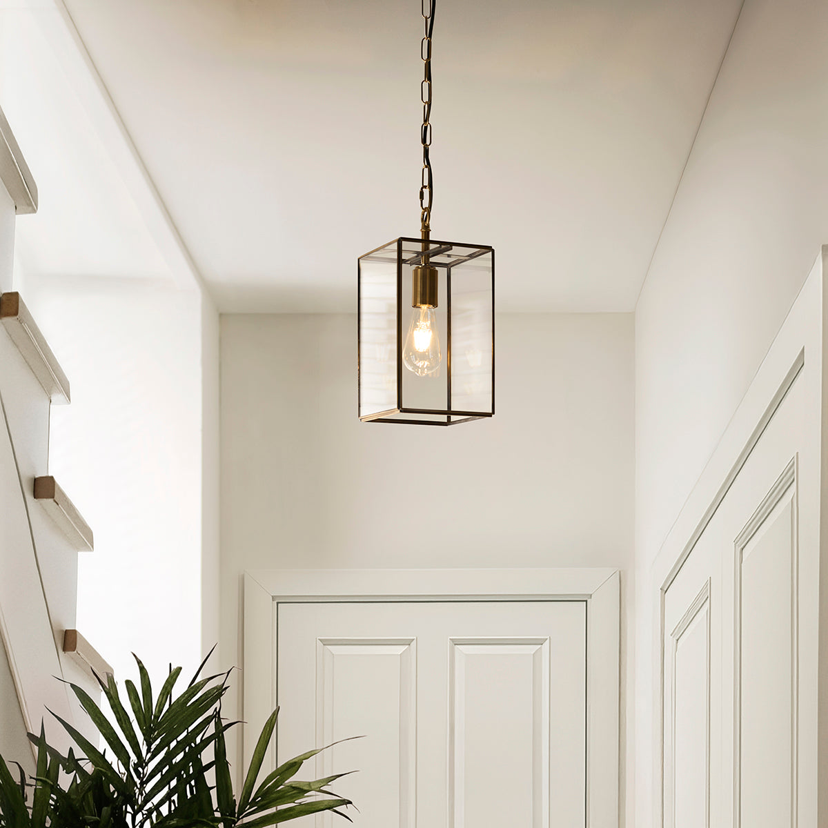 Brice Single Pendant Light in Antique Brass