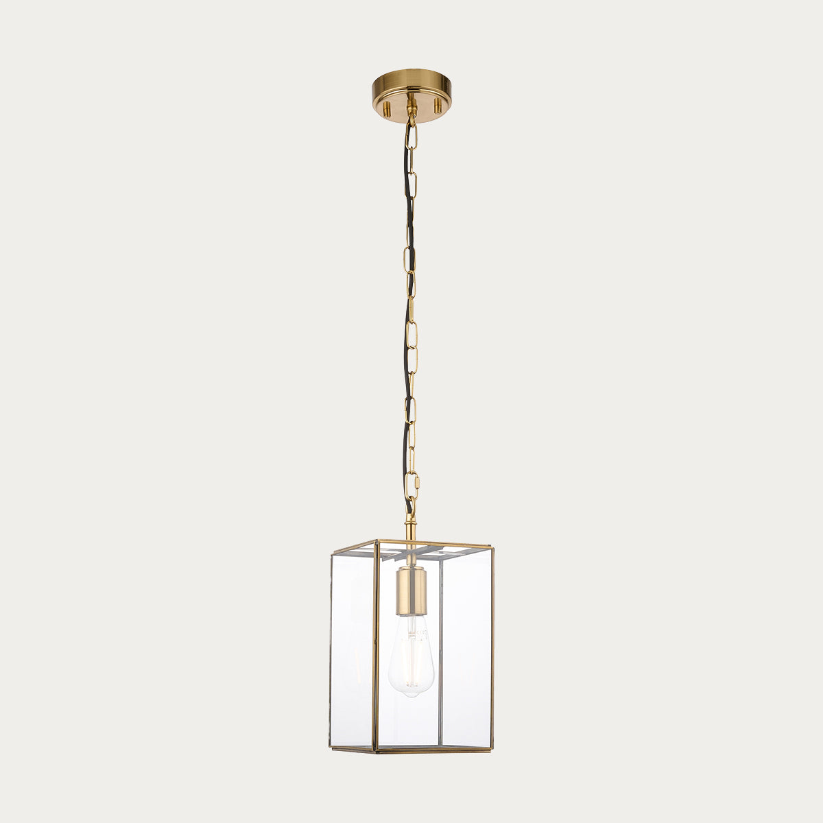 Brice Single Pendant Light in Antique Brass