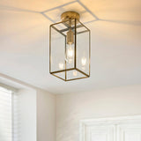 Brice Flush Light in Antique Brass