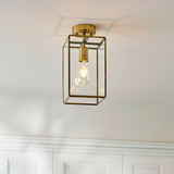 Brice Flush Light in Antique Brass