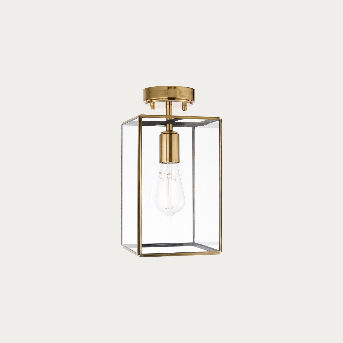 Brice Flush Light in Antique Brass