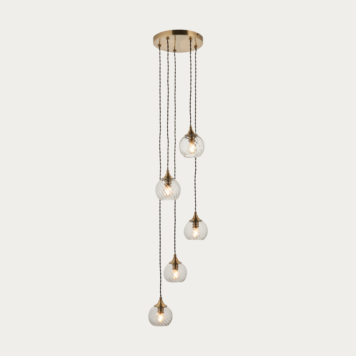 Andersen 5-Light Cascade Pendant Light in Antique Brass