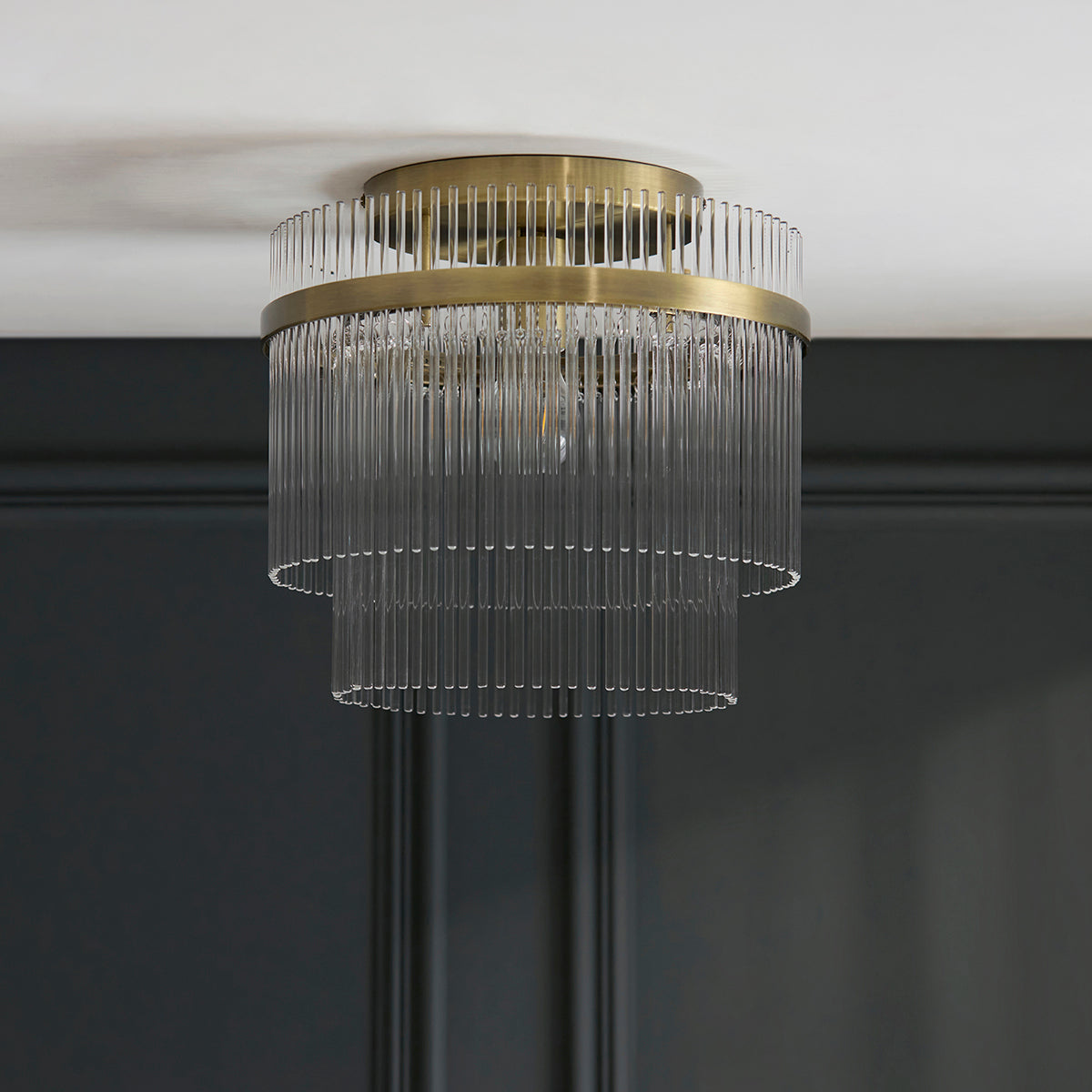 Odessa Flush Light in Antique Brass