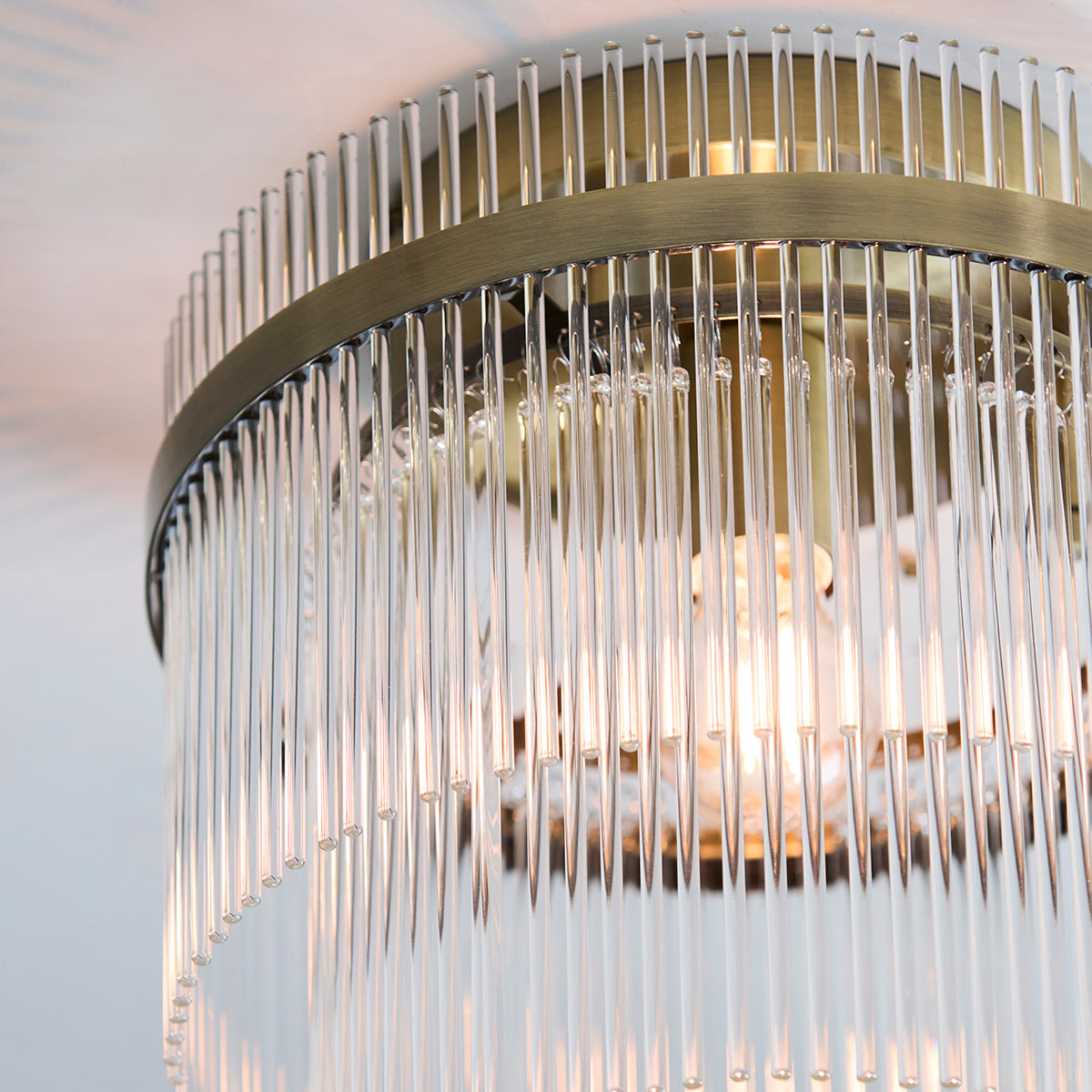 Odessa Flush Light in Antique Brass